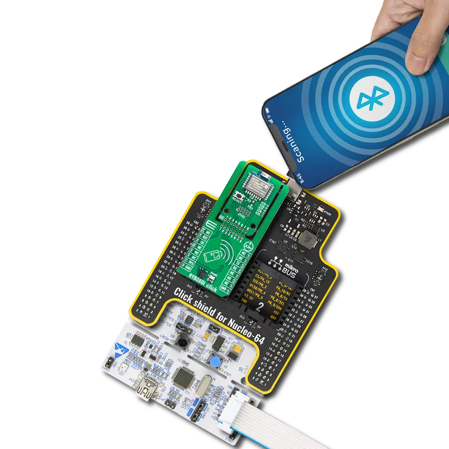 Bluetooth LE communication for IoT applications with dual-device connectivity based on RYB080I and STM32F103RB
