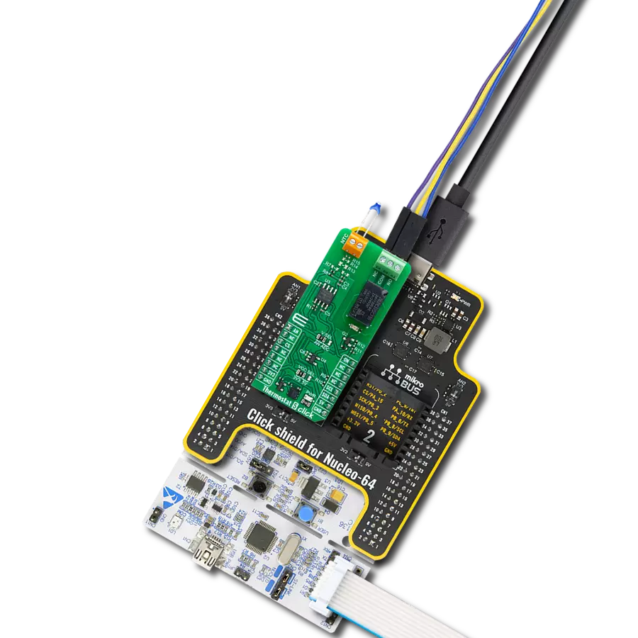 通过J1031C3VDC.15S和STM32F103RB,基于NTC热敏电阻的温度读数控制外部设备