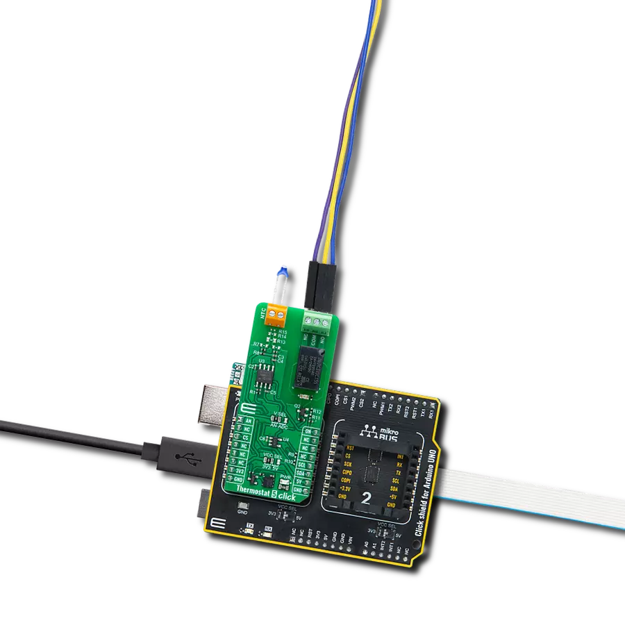 通过J1031C3VDC.15S和ATmega328P,基于NTC热敏电阻的温度读数控制外部设备