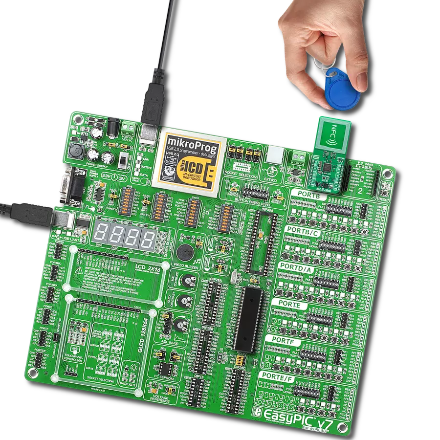 NFC 7 Click - I2C with EasyPIC v7 for dsPIC30