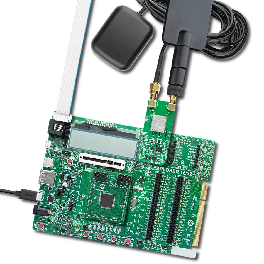 LTE IoT 14 Click with Explorer 16/32 development board