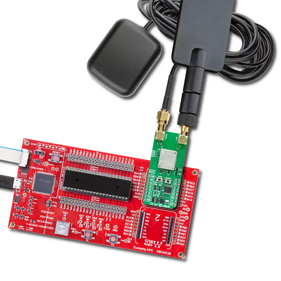 LTE IoT 14 Click with Curiosity HPC