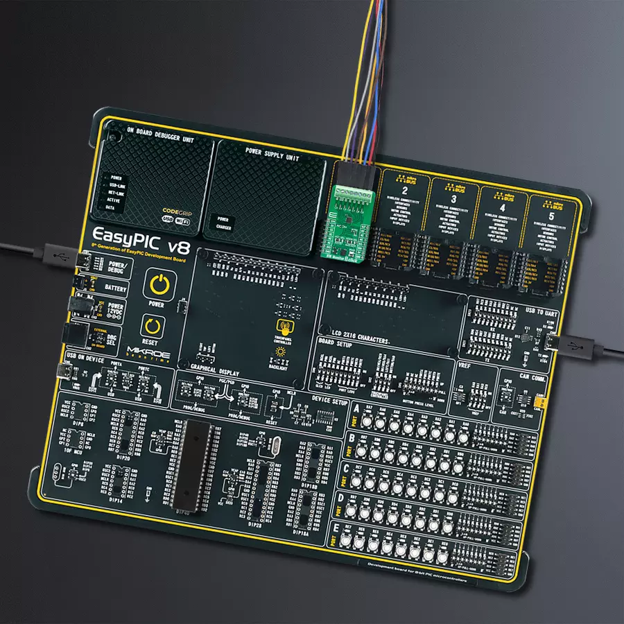 EasyPIC v8 Access DIPMB 1 - upright/background hardware assembly