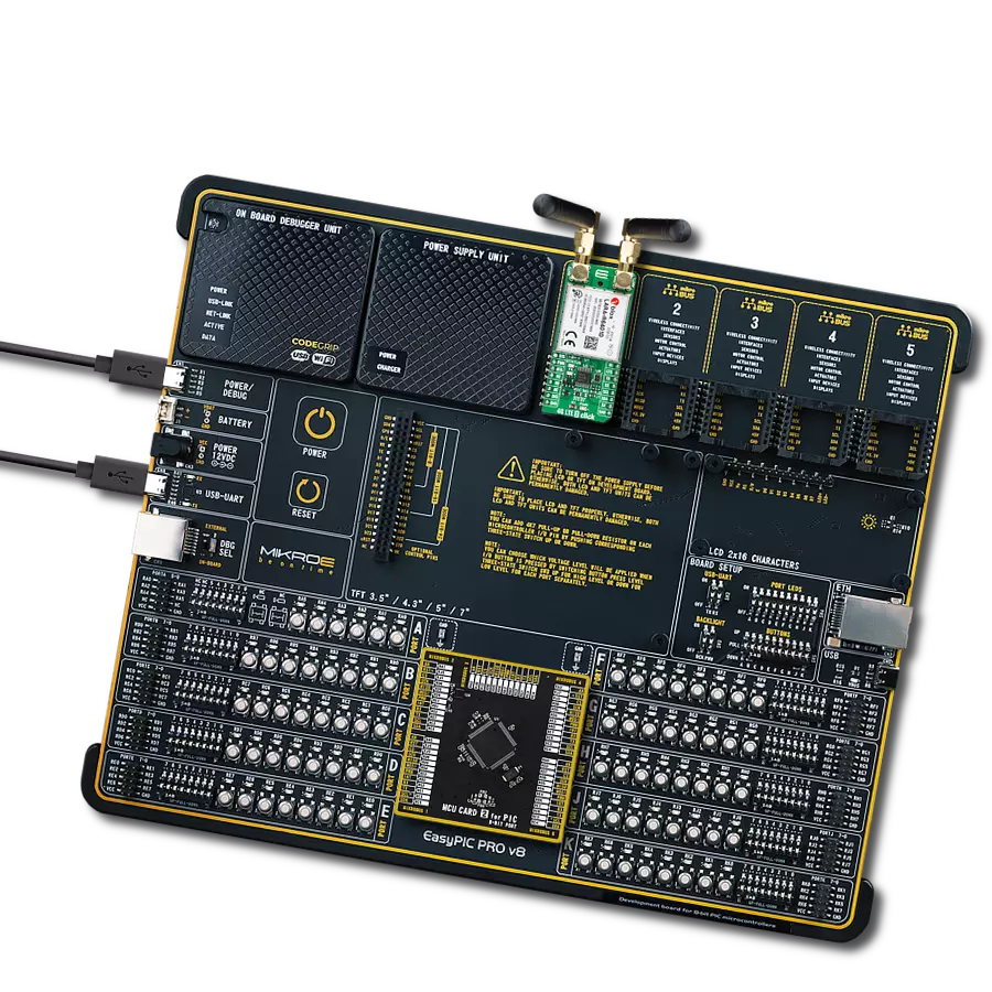 4G LTE 2 Click - Data (for North America) with EasyPIC PRO v8