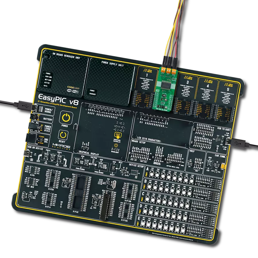 ISO ADC 7 Click with EasyPIC v8
