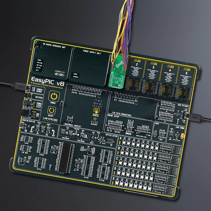 EasyPIC v8 Access DIPMB 1 - upright/background hardware assembly