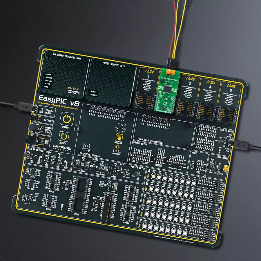 EasyPIC v8 Access DIPMB 1 - upright/background hardware assembly