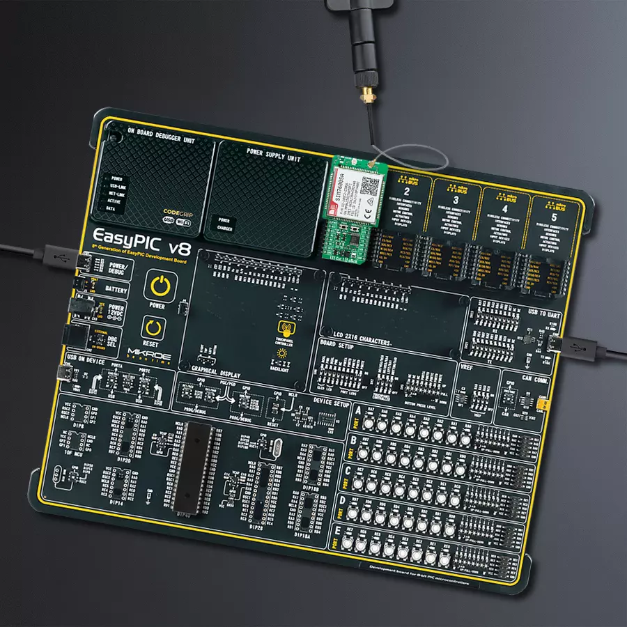 EasyPIC v8 Access DIPMB 1 - upright/background hardware assembly