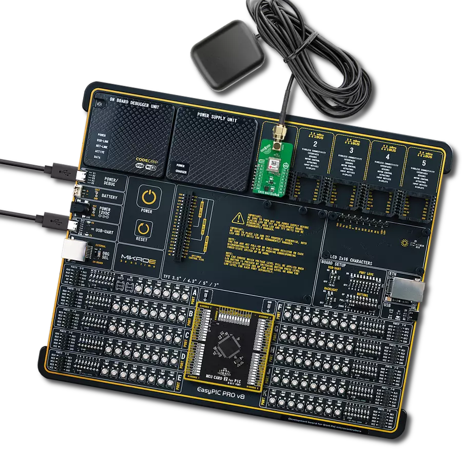 GNSS MAX 2 Click with EasyPIC PRO v8