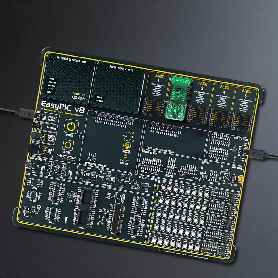 EasyPIC v8 Access DIPMB 1 - upright/background hardware assembly