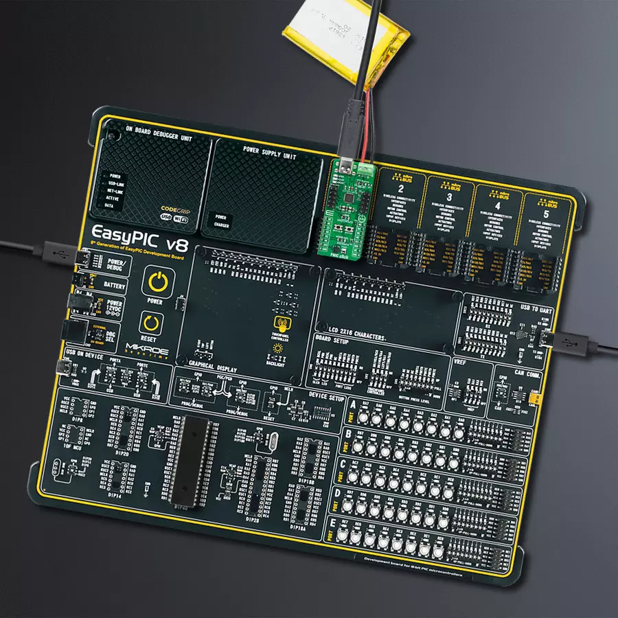 EasyPIC v8 Access DIPMB 1 - upright/background hardware assembly