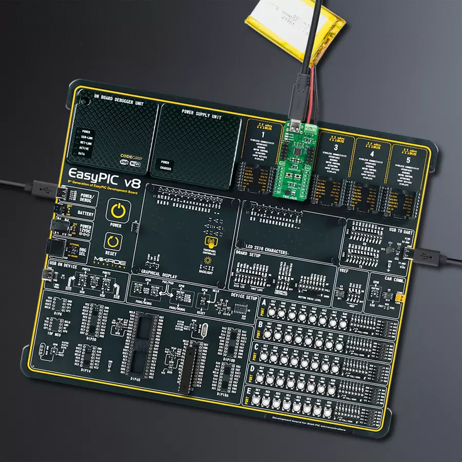 EasyPIC v8 Access DIPMB 1 - upright/background hardware assembly