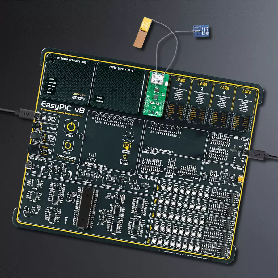 EasyPIC v8 Access DIPMB 1 - upright/background hardware assembly