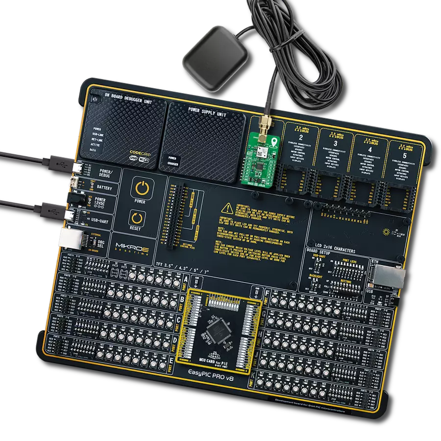 GNSS 17 Click with EasyPIC PRO v8