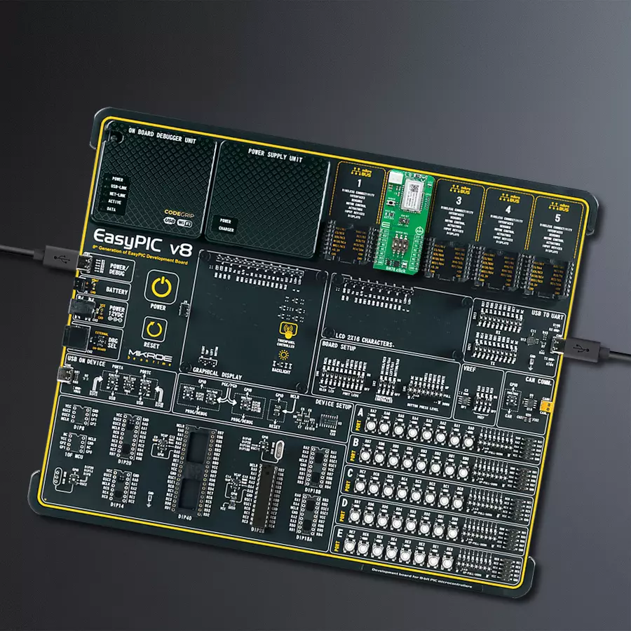 EasyPIC v8 Access DIPMB 1 - upright/background hardware assembly