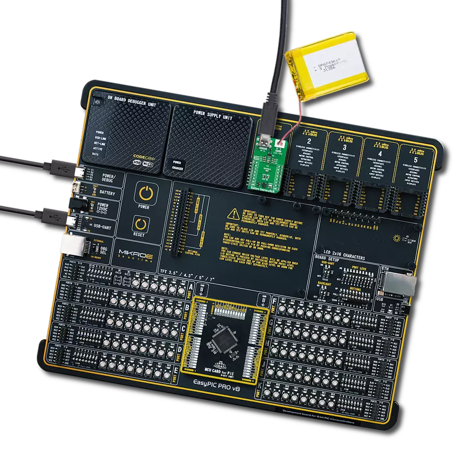 Battery Source Click with EasyPIC PRO v8