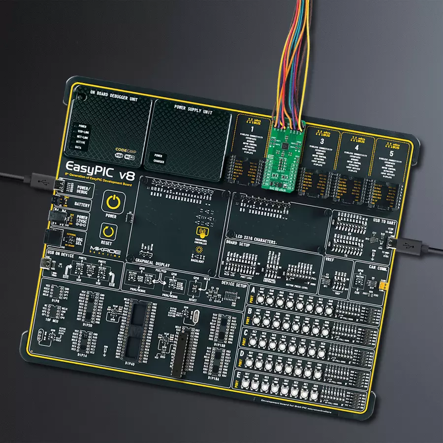 EasyPIC v8 Access DIPMB 1 - upright/background hardware assembly