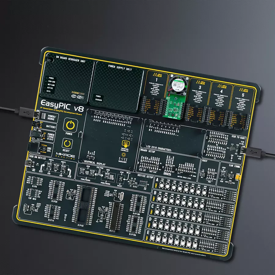 EasyPIC v8 Access DIPMB 1 - upright/background hardware assembly