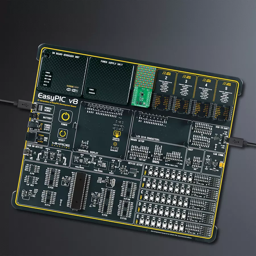 EasyPIC v8 Access DIPMB 1 - upright/background hardware assembly