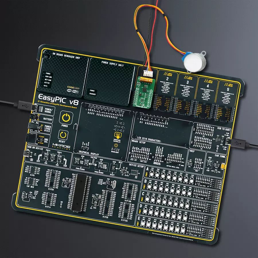 EasyPIC v8 Access DIPMB 1 - upright/background hardware assembly