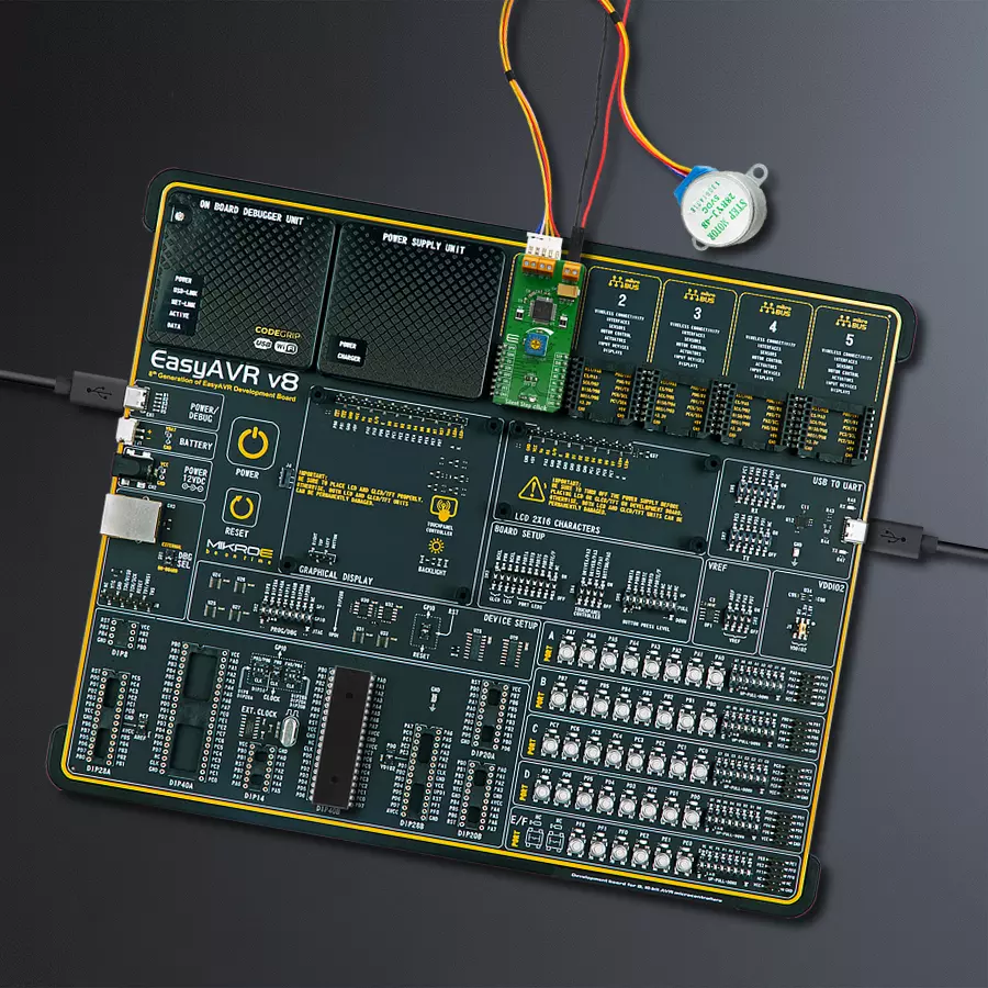 EasyAVR v8 Access DIP MB 1 - upright/background hardware assembly