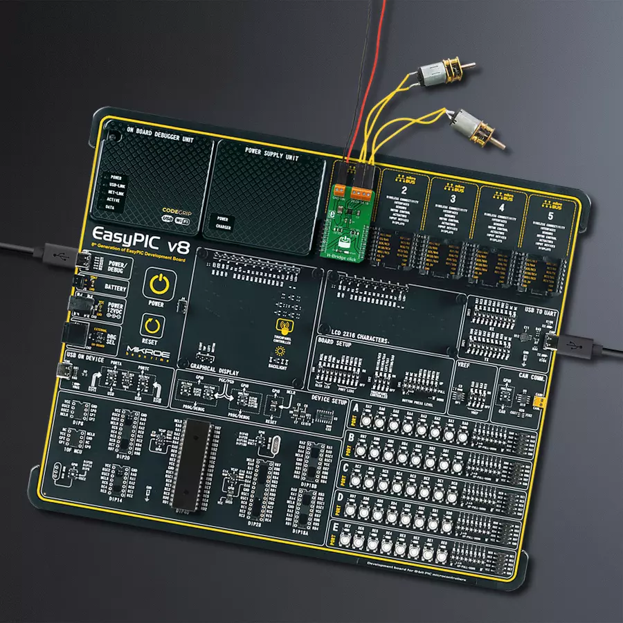 EasyPIC v8 Access DIPMB 1 - upright/background hardware assembly