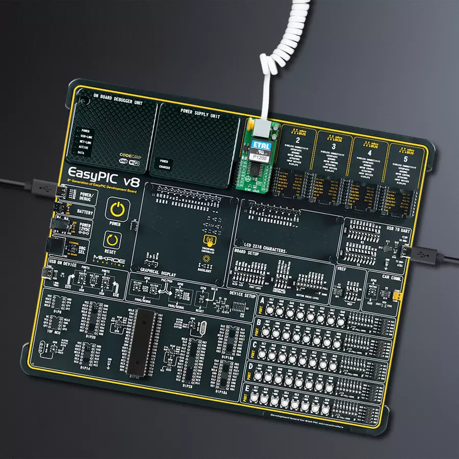 EasyPIC v8 Access DIPMB 1 - upright/background hardware assembly