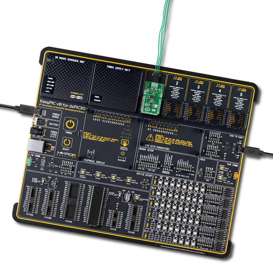 MCP2003B Click with EasyPIC v8 for dsPIC30