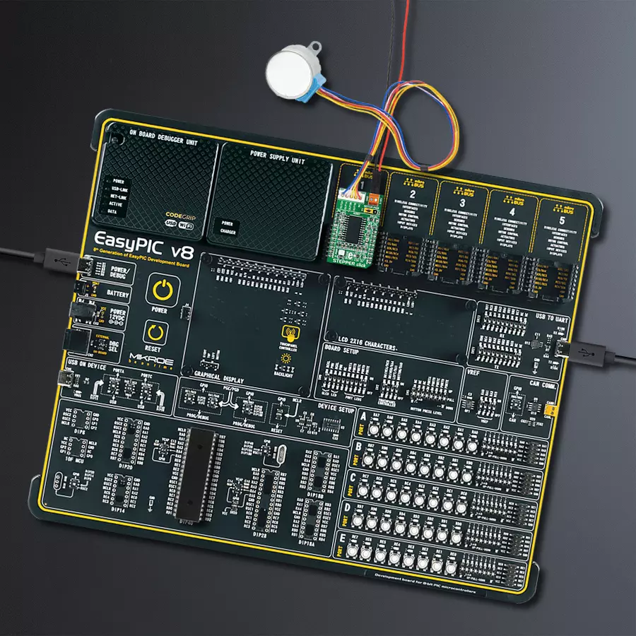 EasyPIC v8 Access DIPMB 1 - upright/background hardware assembly