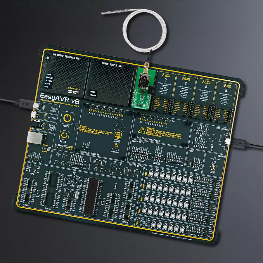 EasyAVR v8 Access DIP MB 1 - upright/background hardware assembly