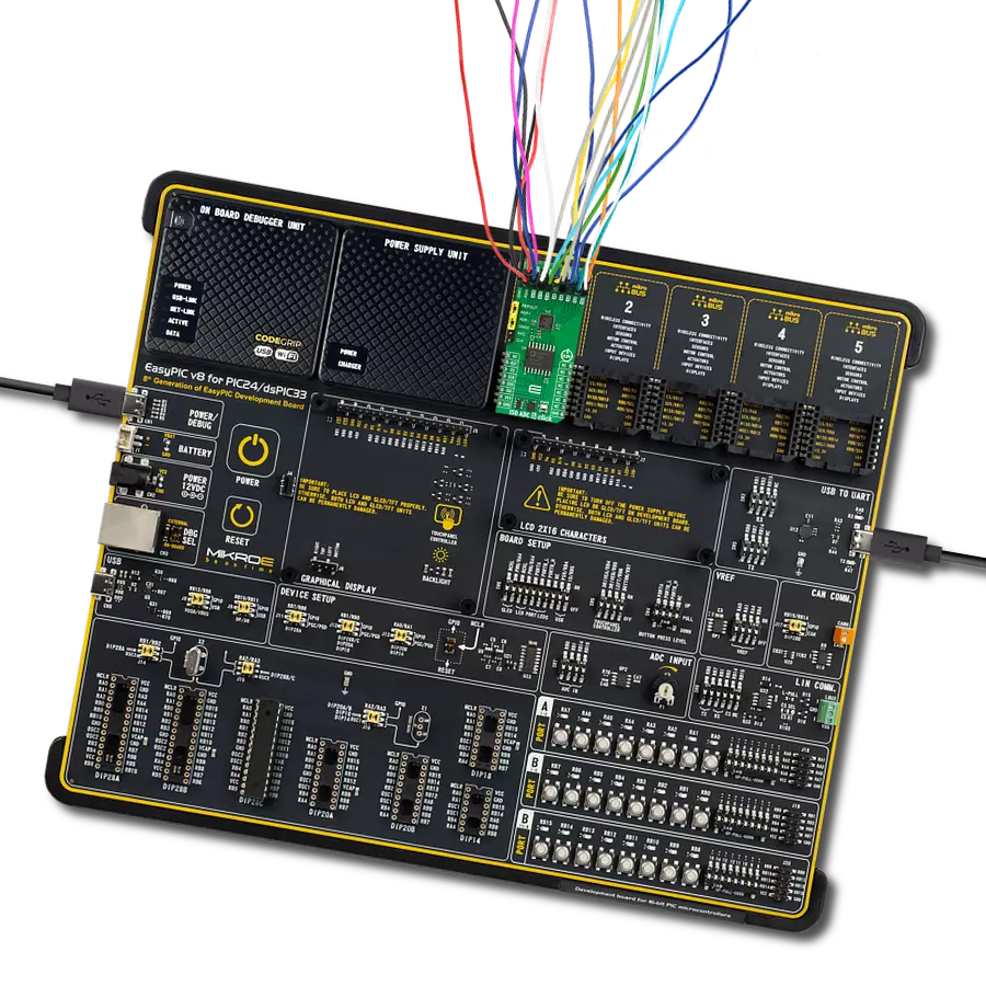 ISO ADC 6 Click with EasyPIC v8 for PIC24/dsPIC33