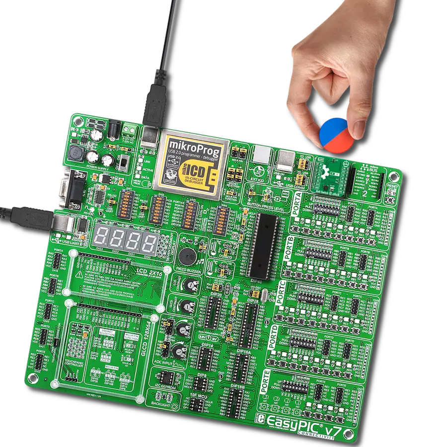 Hall Switch 3 Click with EasyPIC v7