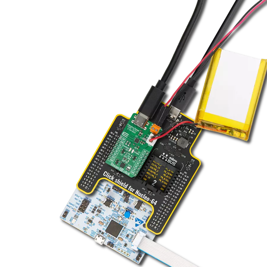 Charger 24 Click with Nucleo 64 with STM32G474RE MCU
