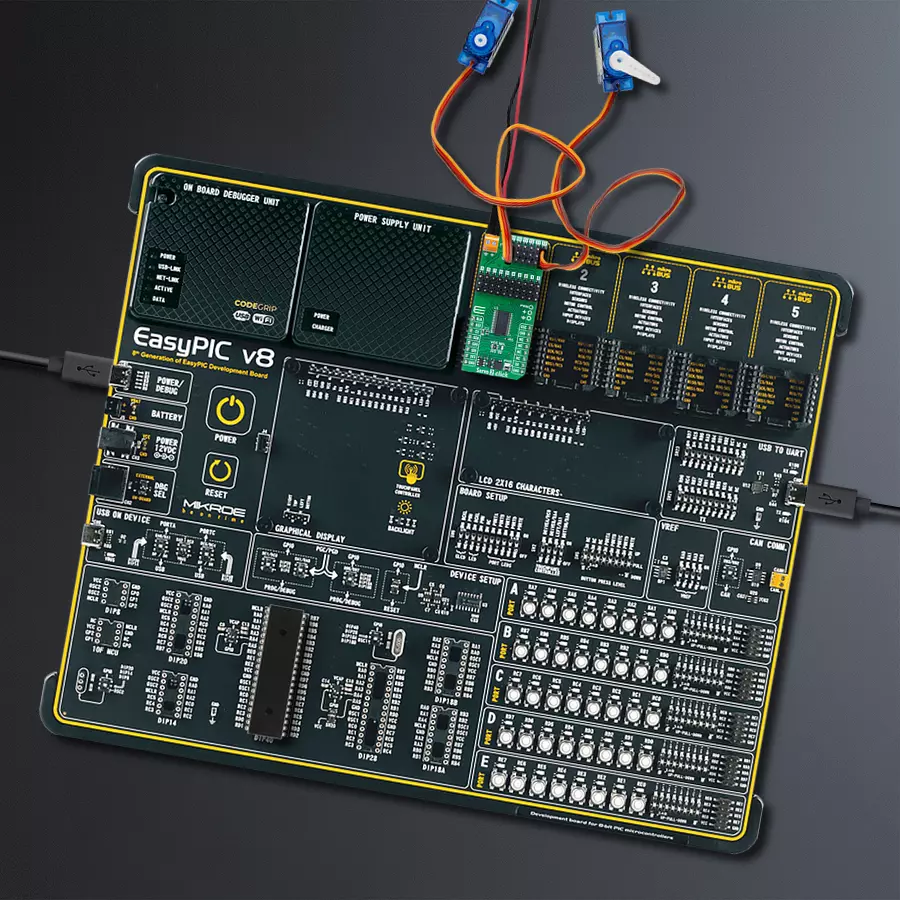 EasyPIC v8 Access DIPMB 1 - upright/background hardware assembly