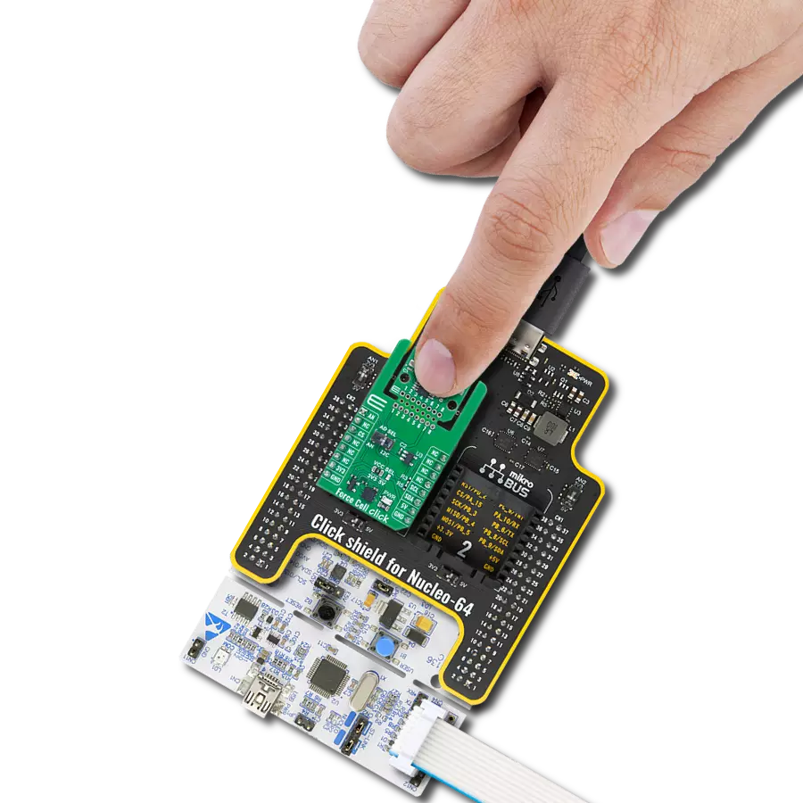 使用 FS102A-0000-3000-G 和 STM32G071RB 实现高达 3000 克的压缩负载检测