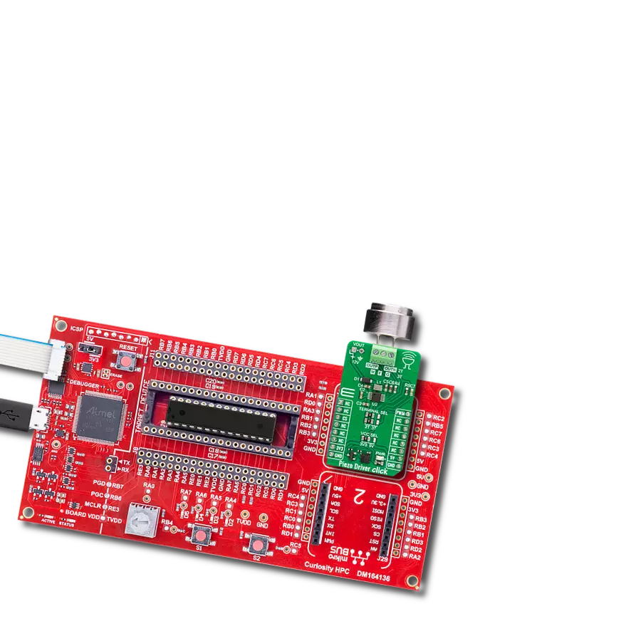 Piezo Driver Click with Curiosity HPC