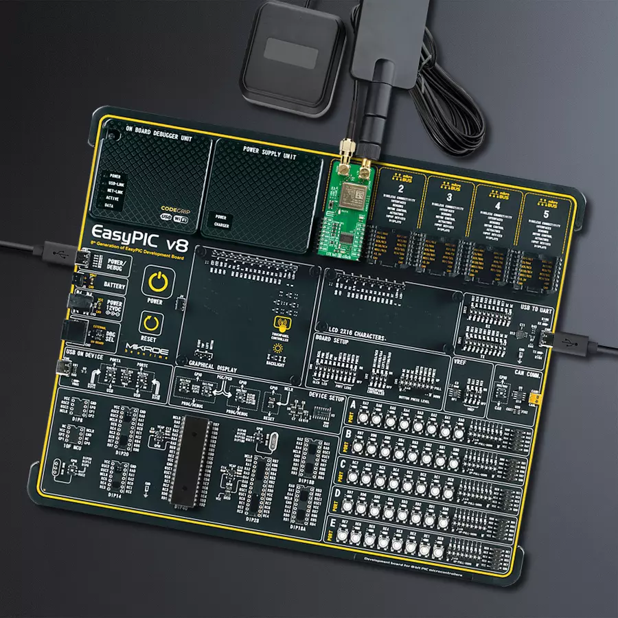 EasyPIC v8 Access DIPMB 1 - upright/background hardware assembly