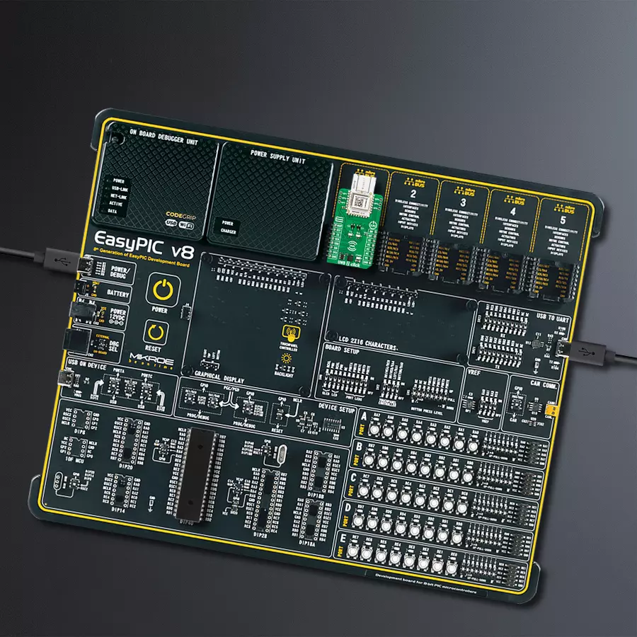EasyPIC v8 Access DIPMB 1 - upright/background hardware assembly