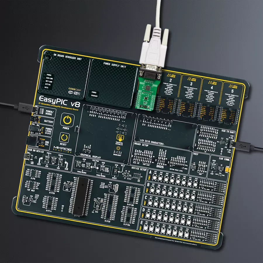 EasyPIC v8 Access DIPMB 1 - upright/background hardware assembly