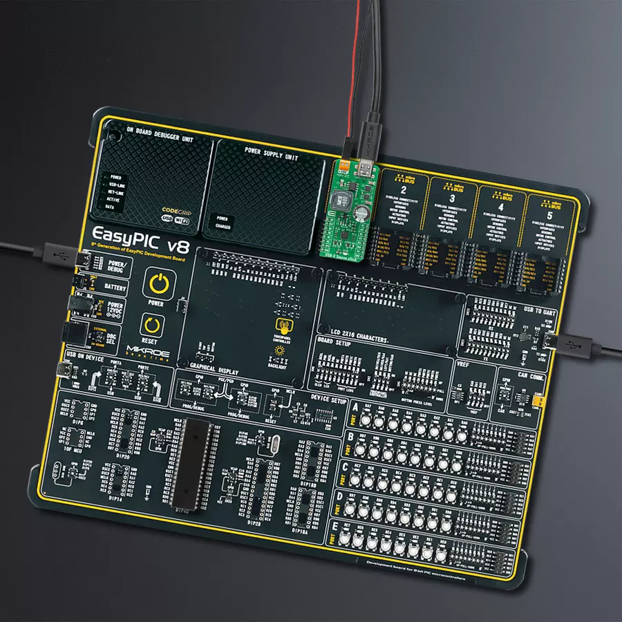 EasyPIC v8 Access DIPMB 1 - upright/background hardware assembly