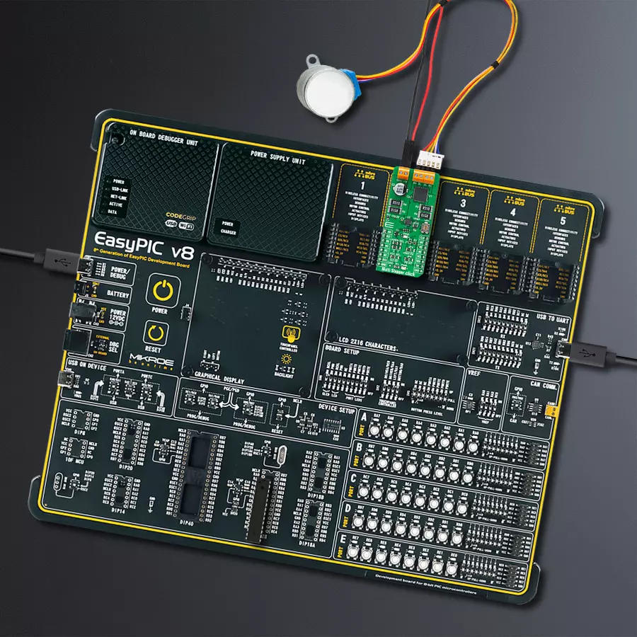 EasyPIC v8 Access DIPMB 1 - upright/background hardware assembly