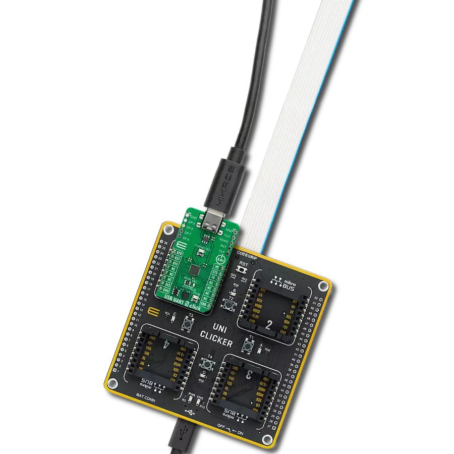 USB UART 5 Click with UNI Clicker