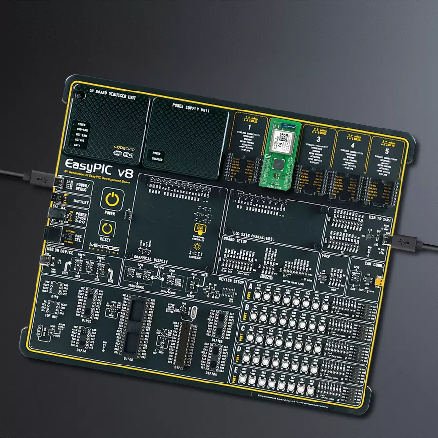 EasyPIC v8 Access DIPMB 1 - upright/background hardware assembly