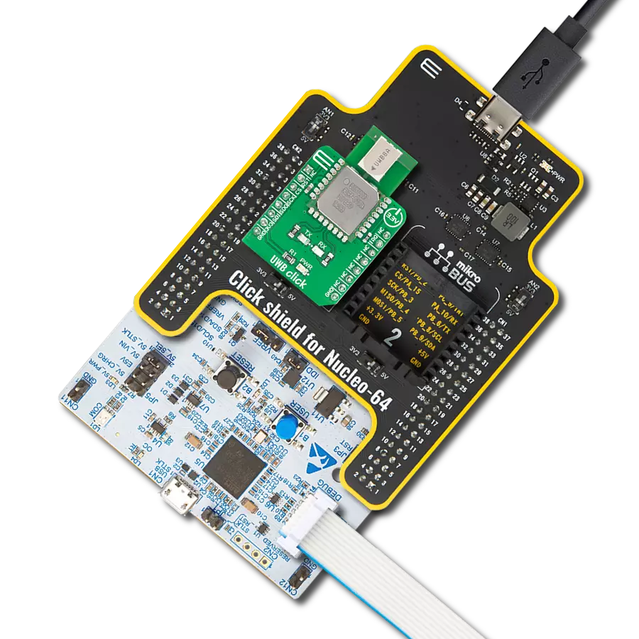 UWB Click with Nucleo 64 with STM32G431RB MCU
