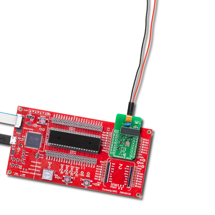 Thermostat 4 Click with Curiosity HPC