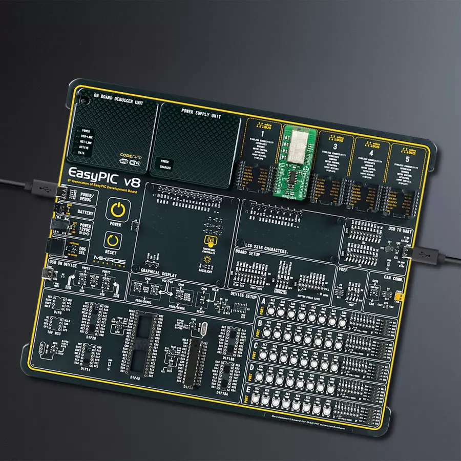 EasyPIC v8 Access DIPMB 1 - upright/background hardware assembly