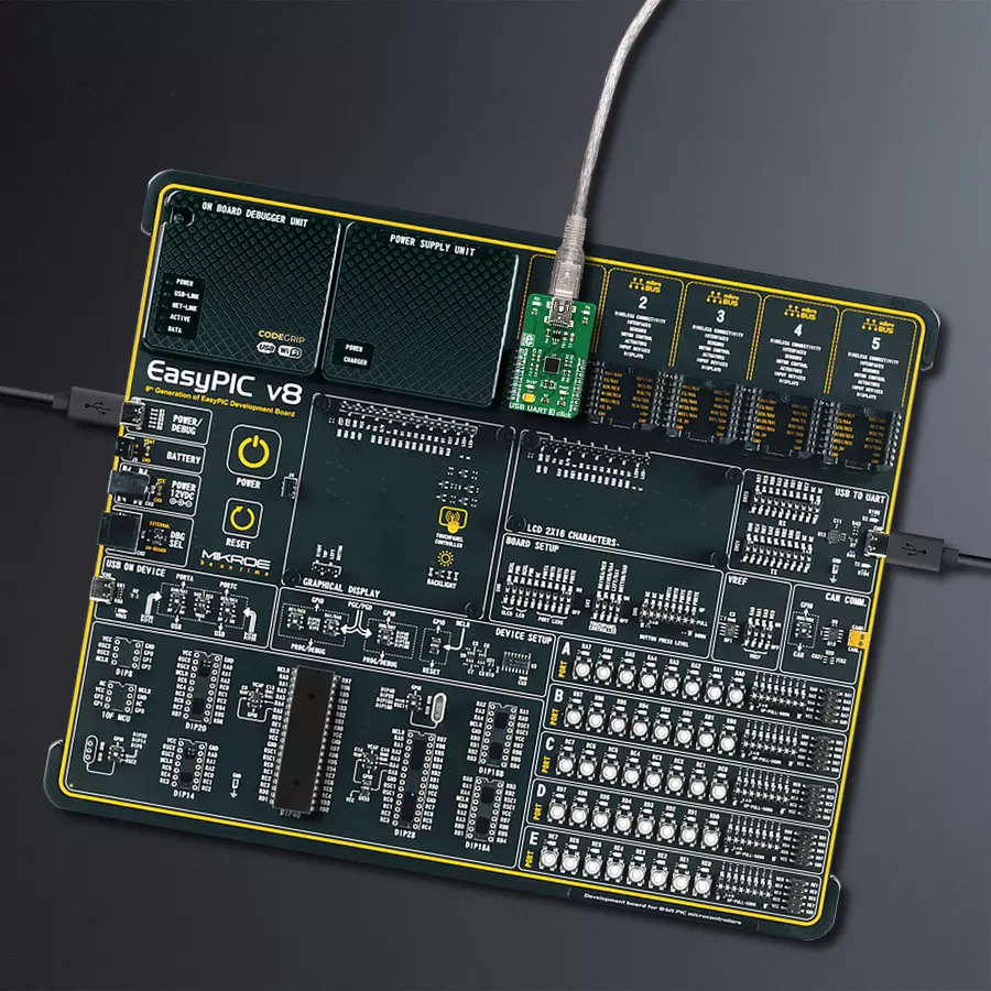 EasyPIC v8 Access DIPMB 1 - upright/background hardware assembly