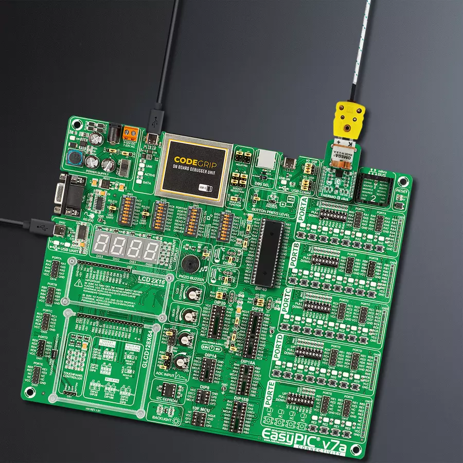 EasyPIC v7a Access MB 1 - upright/background hardware assembly