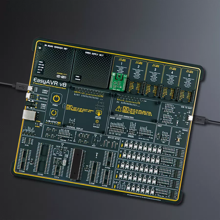 EasyAVR v8 Access DIP MB 1 - upright/background hardware assembly