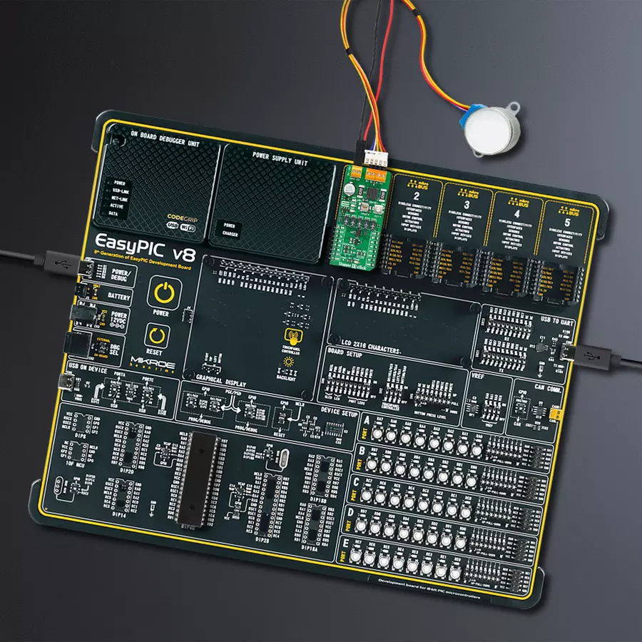 EasyPIC v8 Access DIPMB 1 - upright/background hardware assembly